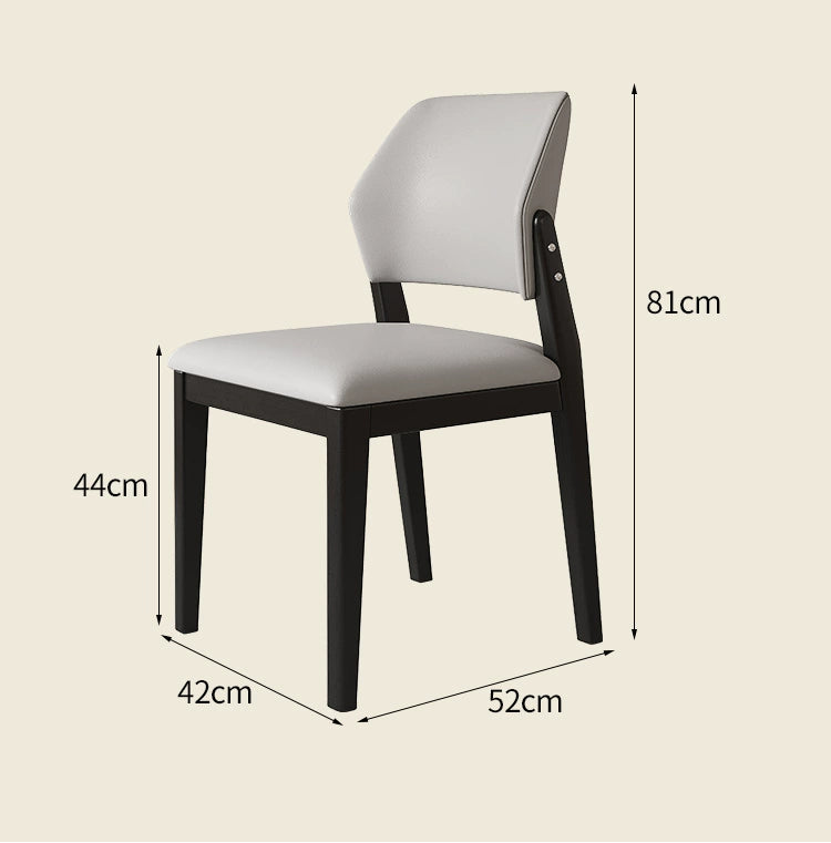 DAYA SHERATON American Solid Wood Leatherette Upholstered Nordic Style Dining Chair