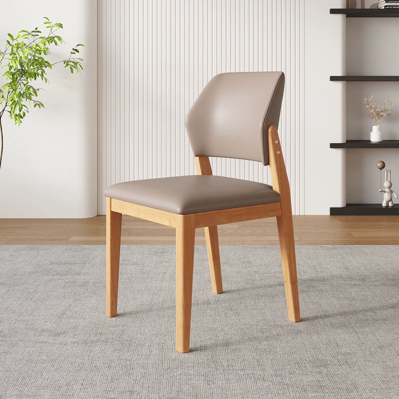 DAYA SHERATON American Solid Wood Leatherette Upholstered Nordic Style Dining Chair