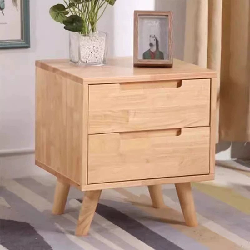 ATZI HILTON Nordic Style Minimalist American Solid Wood Bedside Table ...