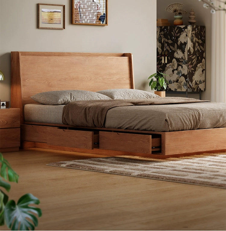 COLLEEN HAMPTON American Solid Wood Storage Bed Frame Japandi Design 2 ...