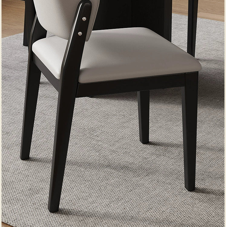 DAYA SHERATON American Solid Wood Leatherette Upholstered Nordic Style Dining Chair