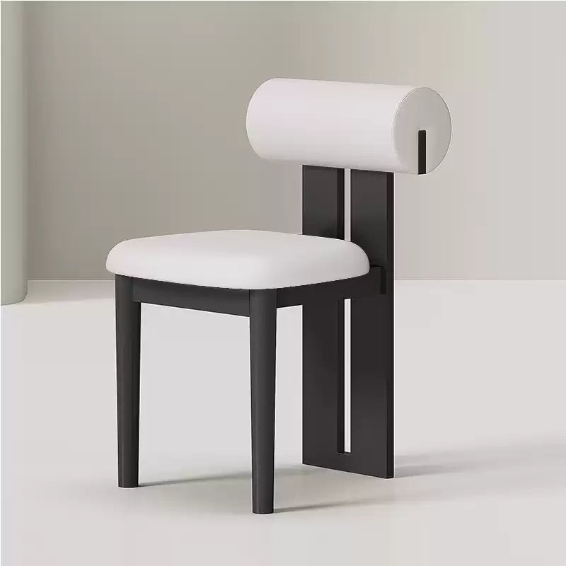 Solid wood dining chair home log high-end dining black island chair makeup stool light luxury solid wood dining table chair
