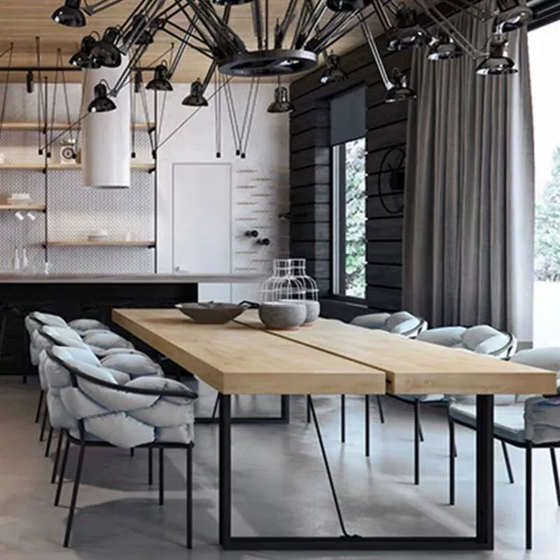 Industrial style large solid wood conference table creative negotiation long table designer staff desk workbench training table