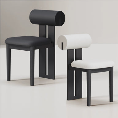 Solid wood dining chair home log high-end dining black island chair makeup stool light luxury solid wood dining table chair