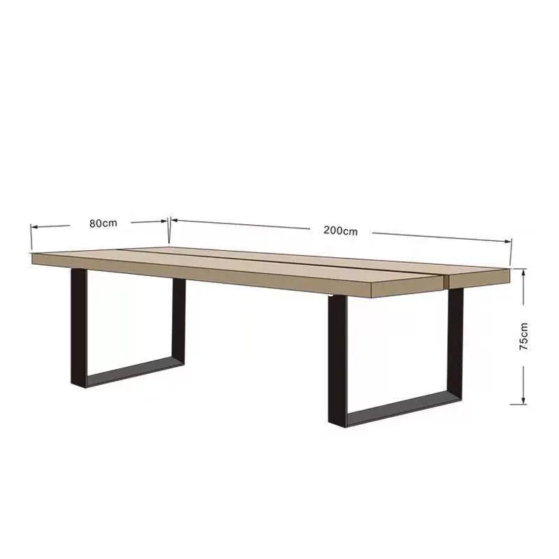 Industrial style large solid wood conference table creative negotiation long table designer staff desk workbench training table