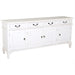 Queen Anna Solid Teak Wood Timber 4 Door 4 Drawer 200cm French Buffet Sideboard Table - TEK168 SB 404 QA WH_1 ( White  Colour )