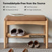 Scandinavian Beech Wood Mixed Weave Fabric Bench STEP