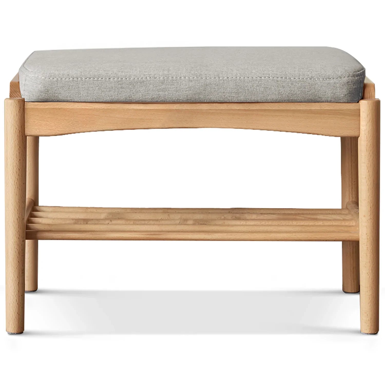 Scandinavian Beech Wood Mixed Weave Fabric Bench STEP