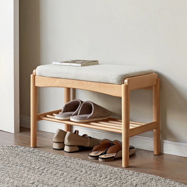 Scandinavian Beech Wood Mixed Weave Fabric Bench STEP