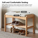 Scandinavian Beech Wood Mixed Weave Fabric Bench STEP