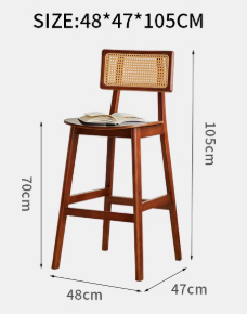 VIVEKA EMBASSY Scandinavian Nordic Japandi Style Classic American Solid Wood Rattan High Chair