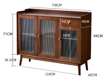 YULLA EMBASSY Nordic Style American Solid Wood Modern Dining Sideboard