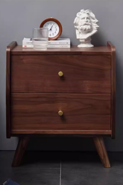 YVOR EMBASSY Sleek Modern American Solid Wood Bedside Table Nordic Design