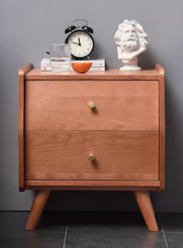 YVOR EMBASSY Sleek Modern American Solid Wood Bedside Table Nordic Design