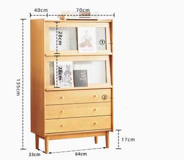 BORJE EMBASSY Scandinavian Style American Solid Wood Multi Tier Cabinet