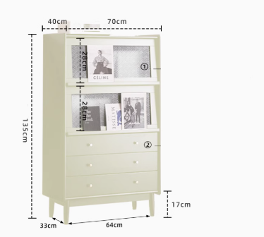 BORJE EMBASSY Scandinavian Style American Solid Wood Multi Tier Cabinet