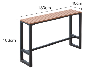 ODAVING EMBASSY Nordic Design American Hybrid Wood Metal Leg High Outdoor Table