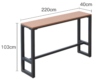 ODAVING EMBASSY Nordic Design American Hybrid Wood Metal Leg High Outdoor Table