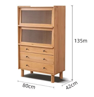BRISTOL WESTIN Full American Solid Wood Drawer Flip Up Door Sideboard Cabinet Scandinavian Design