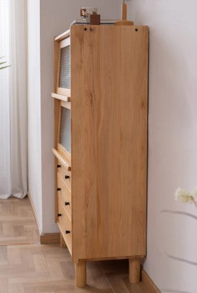 BRISTOL WESTIN Full American Solid Wood Drawer Flip Up Door Sideboard Cabinet Scandinavian Design