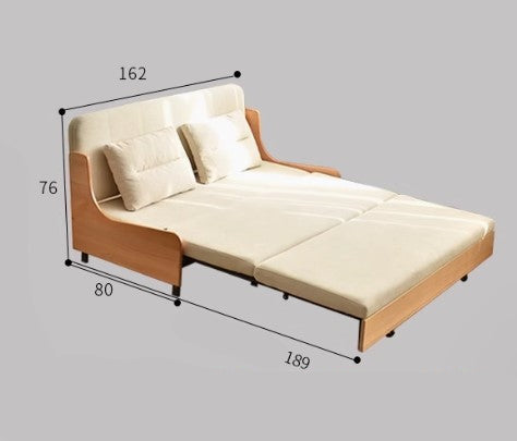 BARUCH SHERATON American Solid Wood Foldable Sofa Chaise Longue Bed Frame Japandi Design