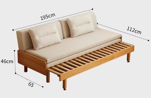 BUCKLEY SHERATON Scandinavian Style American Solid Wood Daybed Chaise Lounge Bed Foldable Sofa Bed Frame