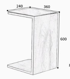 BUCK SHERATON Japandi Style American Solid Wood Movable Sofa Side Table Display Stand