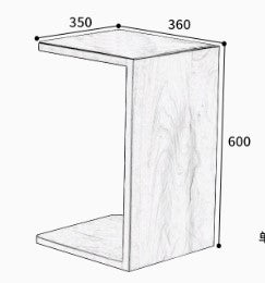 BUCK SHERATON Japandi Style American Solid Wood Movable Sofa Side Table Display Stand