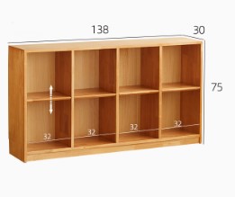 BERTHA SHERATON American Solid Wood Scandinavian Design Low Height Bookshelf Chest of Drawers