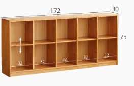 BERTHA SHERATON American Solid Wood Scandinavian Design Low Height Bookshelf Chest of Drawers