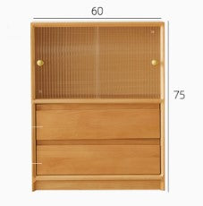 BERTHA SHERATON American Solid Wood Scandinavian Design Low Height Bookshelf Chest of Drawers