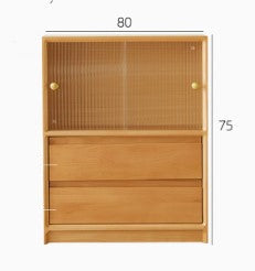 BERTHA SHERATON American Solid Wood Scandinavian Design Low Height Bookshelf Chest of Drawers