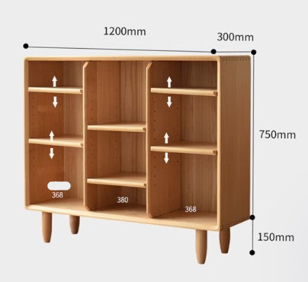 BUFORD SHERATON American Solid Wood Low Height Bookshelf Cabinet Nordic Design