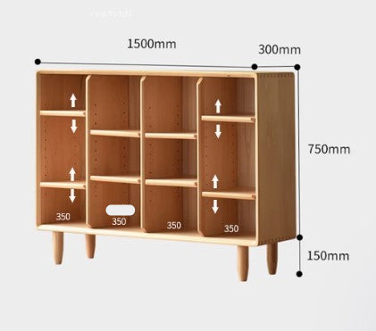 BUFORD SHERATON American Solid Wood Low Height Bookshelf Cabinet Nordic Design