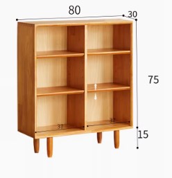 BRONCO SHERATON Scandinavian Design Low Height American Solid Wood Assorted Bookcase