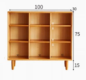 BRONCO SHERATON Scandinavian Design Low Height American Solid Wood Assorted Bookcase