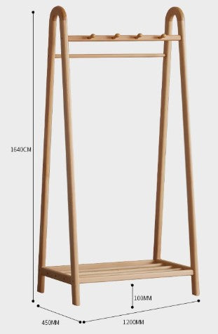 BONITA SHERATON American Solid Wood Minimalist Tall Clothing Rack Nordic Style Open Wardrobe