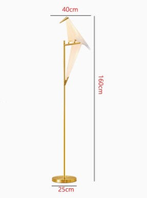 BAZ FAIRFIELD Modern Metal Tall Desk Assorted Paper Bird Lamp