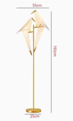 BAZ FAIRFIELD Modern Metal Tall Desk Assorted Paper Bird Lamp
