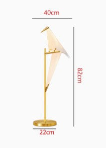 BAZ FAIRFIELD Modern Metal Tall Desk Assorted Paper Bird Lamp