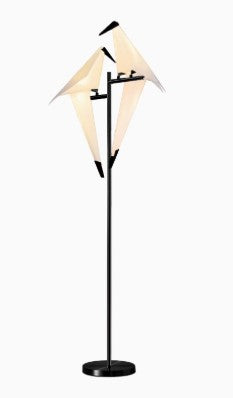 BAZ FAIRFIELD Modern Metal Tall Desk Assorted Paper Bird Lamp