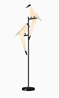 BAZ FAIRFIELD Modern Metal Tall Desk Assorted Paper Bird Lamp