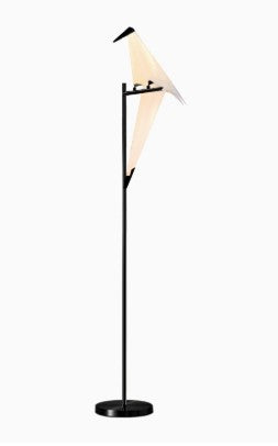 BAZ FAIRFIELD Modern Metal Tall Desk Assorted Paper Bird Lamp