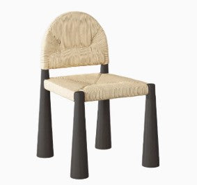 CAM HAMPTON Japandi Style American Solid Wood Off White Fabric 4 Colour Minimalistic Dining Chair