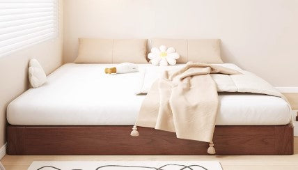 CLEMENT FAIRFIELD American Solid Wood 3 Colour 3 Size Platform Bed Frame Japandi Design