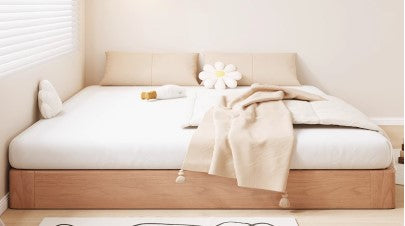 CLEMENT FAIRFIELD American Solid Wood 3 Colour 3 Size Platform Bed Frame Japandi Design