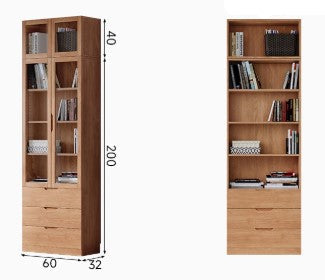 CAITLYN HAMPTON American Solid Wood Multi Shelf Tall Modular Bookcase Nordic Style