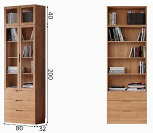 CAITLYN HAMPTON American Solid Wood Multi Shelf Tall Modular Bookcase Nordic Style
