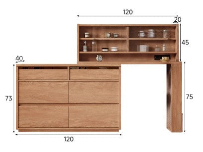 CORELIA HAMPTON American Solid Wood Nordic Design Chest of Drawers Study Table Set