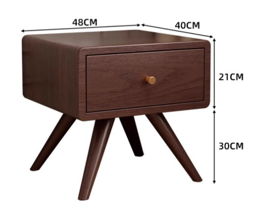 DALE FAIRFIELD American Solid Wood Minimalistic 3 Colour Bedside Table Japandi Style